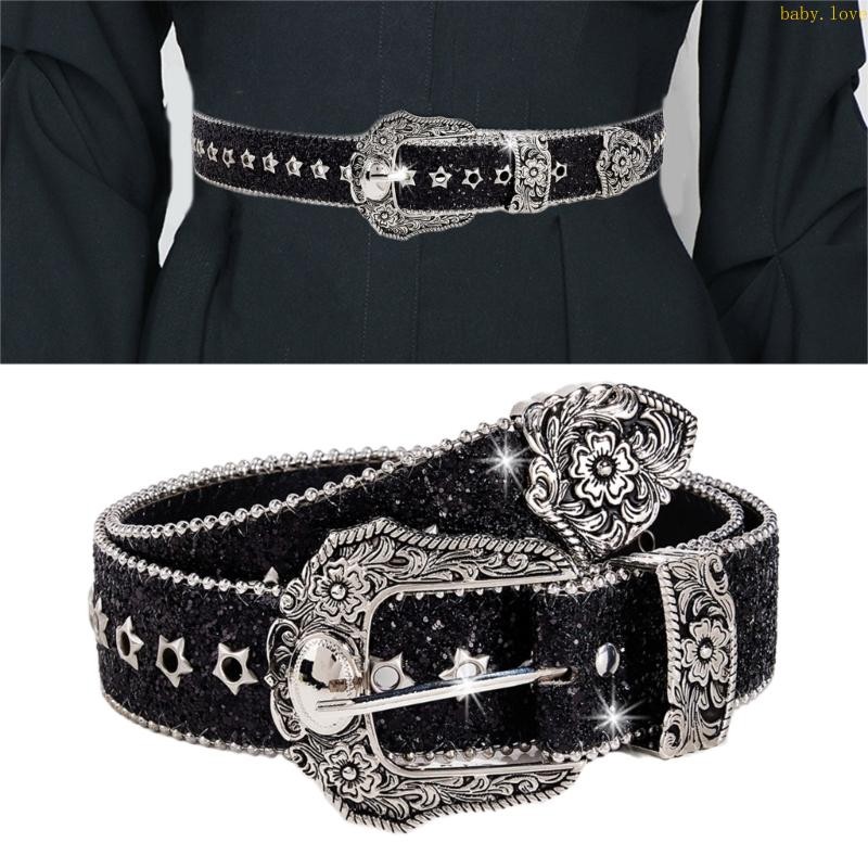 Dasbsug เข็มขัดเอวดอกไม้อินเทรนด์ Body Chain Shining Glitter ตาไก่สําหรับผู้หญิงผู้ชาย