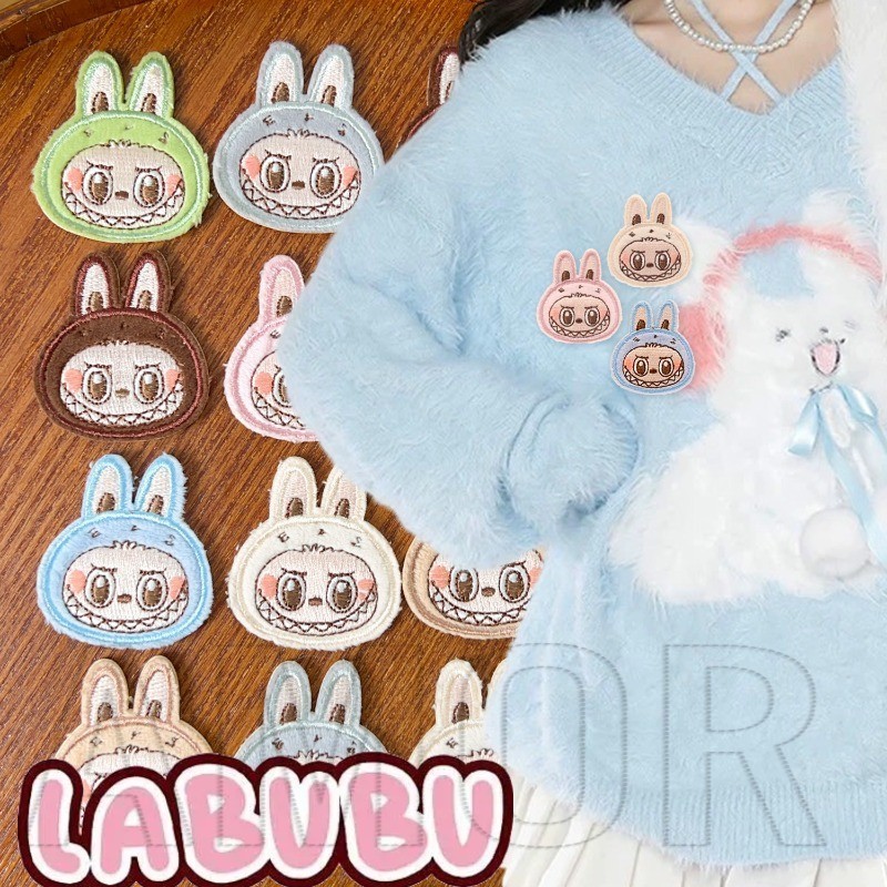แพทช์ปัก Labubu - อุปกรณ์ตัดเย็บ DIY - ซักได้ อเนกประสงค์ - สําหรับเสื้อผ้า ซ่อมกระเป๋า - สติ๊กเกอร์กาวในตัว - น่ารัก การ์ตูน แฟชั่น
