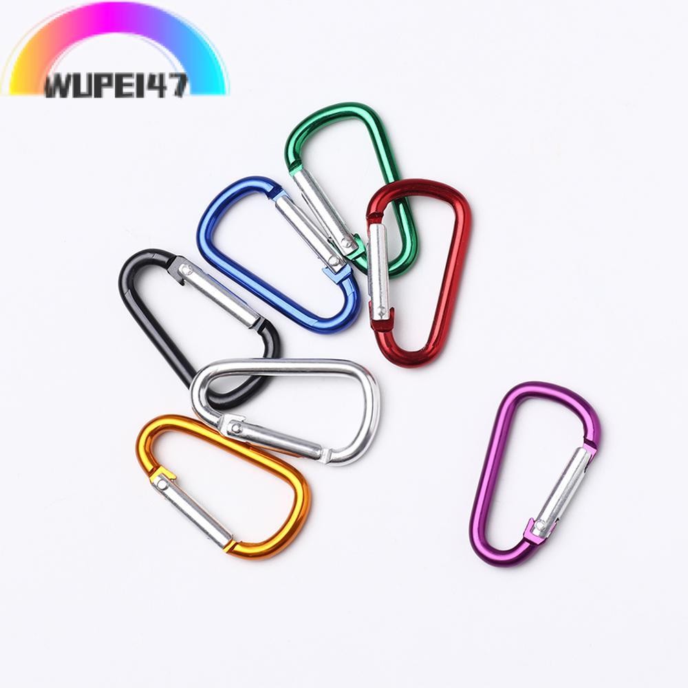 Wupei47 5/10 ชิ้นหัวเข็มขัดปีนเขาความปลอดภัย 7 สีอลูมิเนียมคุณภาพสูง Carabiner