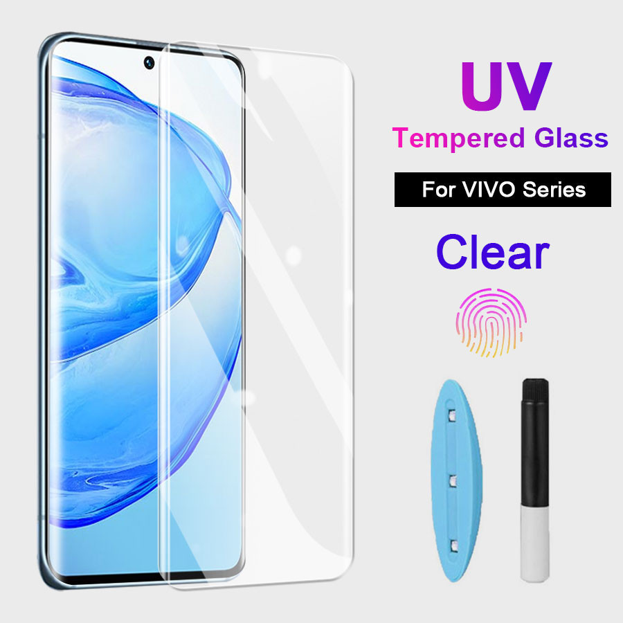 ตัวป้องกันหน้าจอกระจกนิรภัย UV VIVO X100 X90 X80 X60 V23 V25 V27 V29 V30 V30E V40
