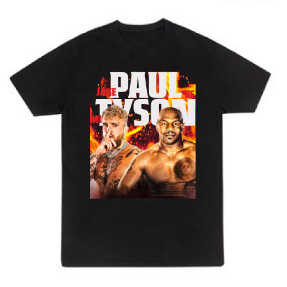 เสื้อยืด Jake Paul Vs Mike Tyson ใหม่ 2024 เสื้อยืดชกมวย