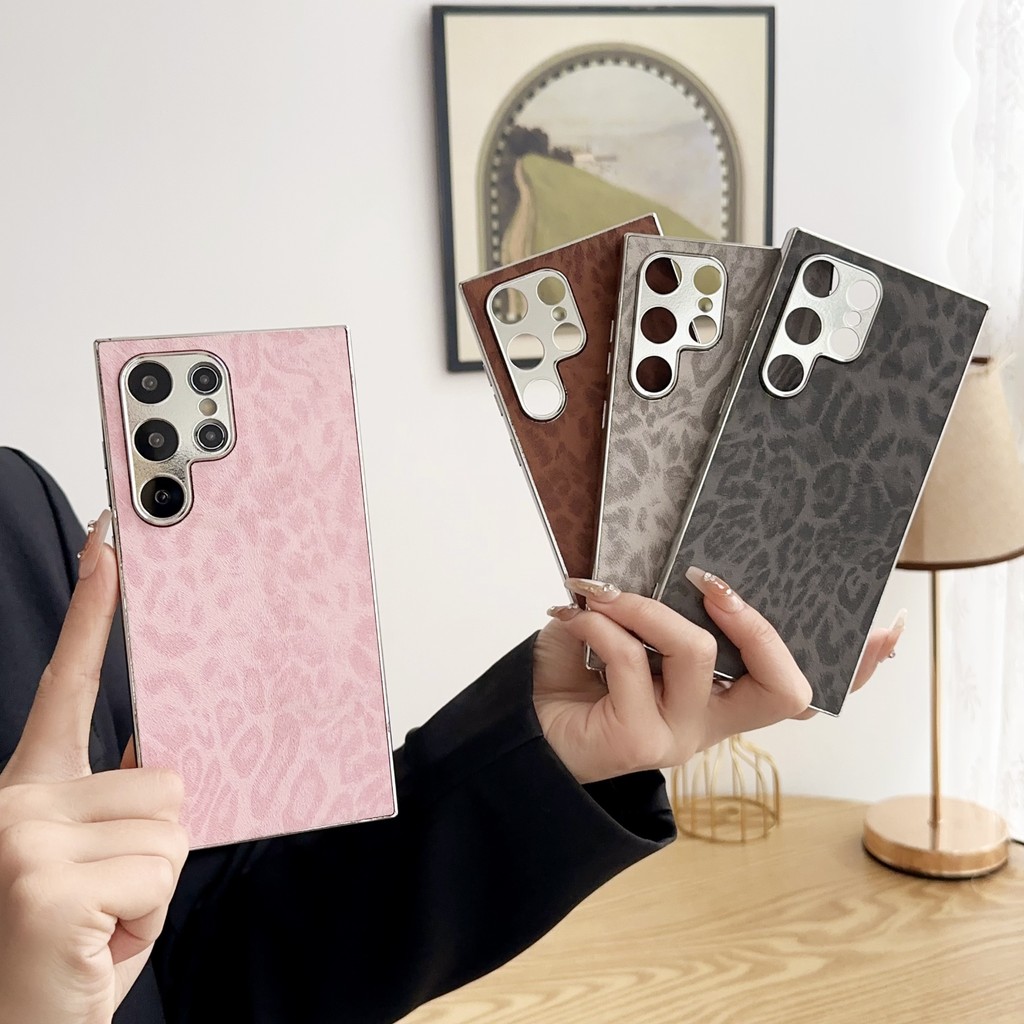 SAMSUNG แฟชั่นเสือดาวพิมพ์เคสโทรศัพท์สําหรับsamsung Galaxy S25 Ultra S24 Plus S23 S25ultra S24ultra S23ultra S25plus S24plus S23plusปกหลัง