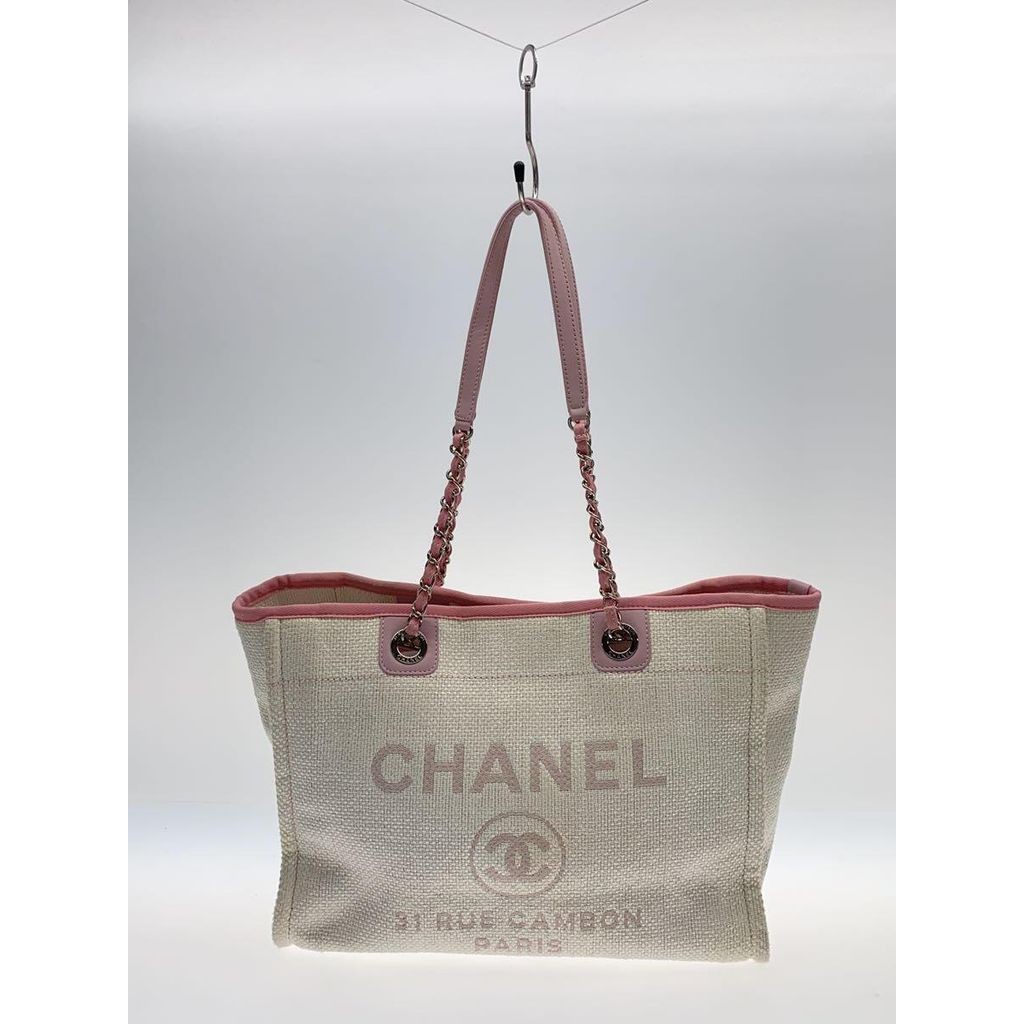 CHANEL Tote Bag Canvas IVO A67001 Deauville MM_Deauville Line_Canvas & Leather Direct from Japan Sec