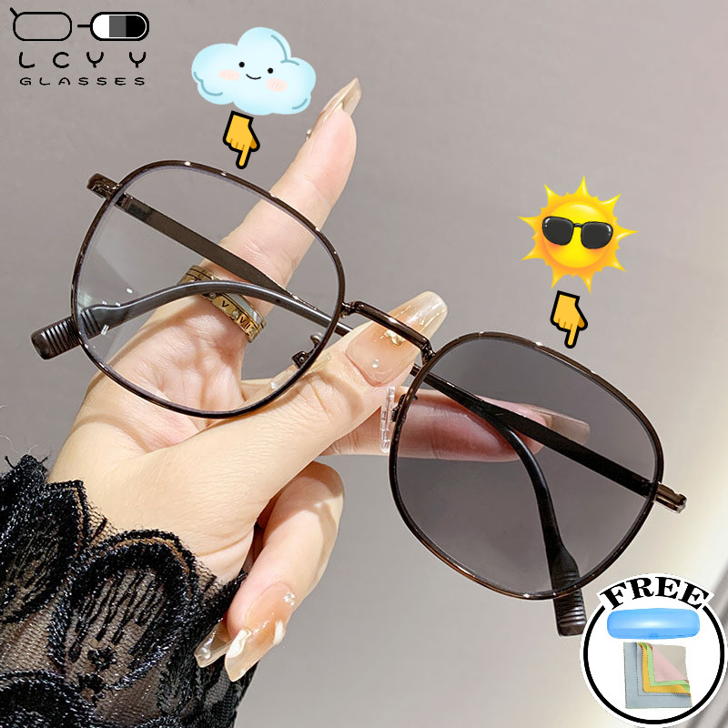 ใหม่แฟชั่นโฟโตโครมิกกรอบใหญ่ป้องกันแสงสีฟ้าแว่นตา 2-ใน-1 แว่นตา