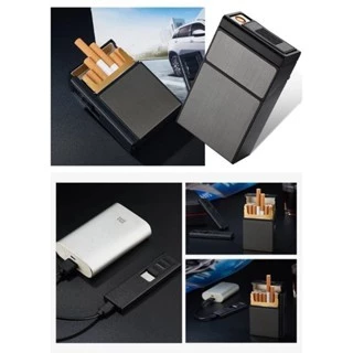 กล่องใส่บุหรี่พร้อมไฟแช็ค 2in1 ชาร์จไฟด้วยสาย USB 9193 ของขวัญ