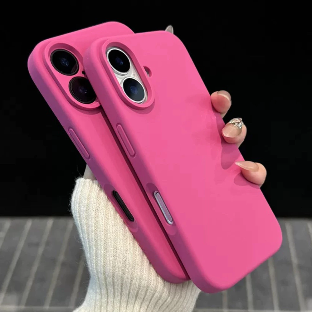 ซิลิโคนเหลวเคสโทรศัพท์สําหรับ ไอโฟน 16 15 14 13 12 11 มือโปร สูงสุด 16 14 15 บวกปลอกป้องกันการลื่นป้องกันลื่นกันกระแทกเคลือบผิวรู้สึกนุ่มปก