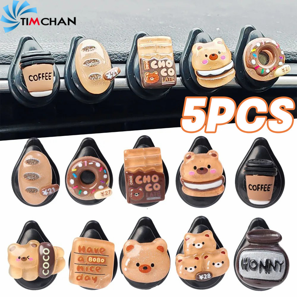 1/3/5pcs หม้อน้ําผึ้งหมีขนม Hook - Auto อุปกรณ์ตกแต่งภายใน - สัตว์, น่ารัก, 3D - การ์ตูนหมีตะขอขนาดเล็ก - แดชบอร์ดรถตกแต่ง - Self กาวที่นั่งกลับตะขอ