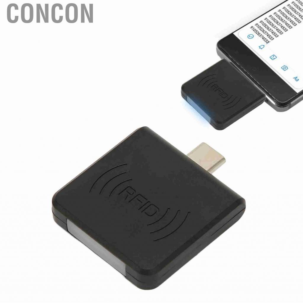 Concon เครื่องอ่านบัตรโทรศัพท์มือถือ RFID ID อินเทอร์เฟซ Type C 125Khz ประสิทธิภาพการส่งผ่านสูง Plug and Play ที่ทนทานสำหรับเซลล์