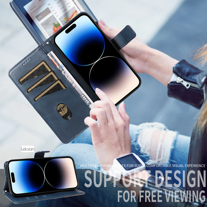 ซองหนังย้อนยุค Samsung Galaxy A9 A8 A7 A6 A5 A41 A31 J7 J6 J5 J4 J3 Pro Plus Prime 2018 2017 2016 Flip Casing Lineลายนูนกระเป๋าสตางค์ผู้ถือบัตรฝาครอบโทรศัพท์ - รูปที่ 4