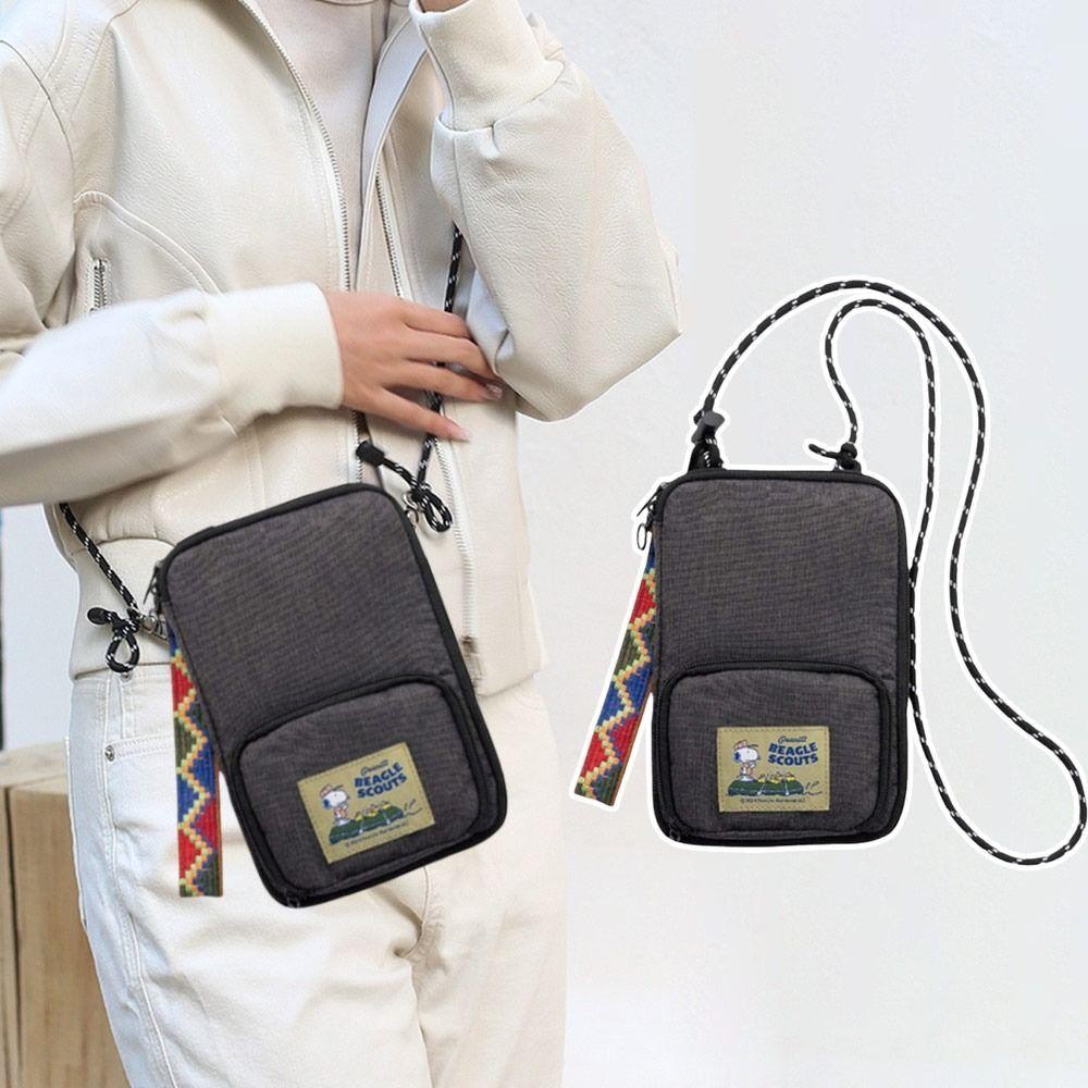 Summerr กระเป๋าสะพายข้าง,การ์ตูน Snoopy Square Messenger กระเป๋าสะพาย,แฟชั่นกันน้ํามินิกระเป๋าเก็บผ้าสําหรับนิตยสาร Appendix โทรศัพท์