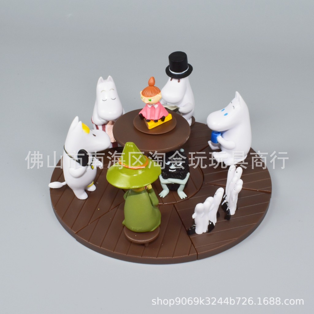 ขายร้อน 8 การ์ตูน Moomin ไขมันน้อย Hippo ครอบครัว Luumi ตัวเลขเดสก์ท็อปตกแต่ง Play House ตุ๊กตากล่อง