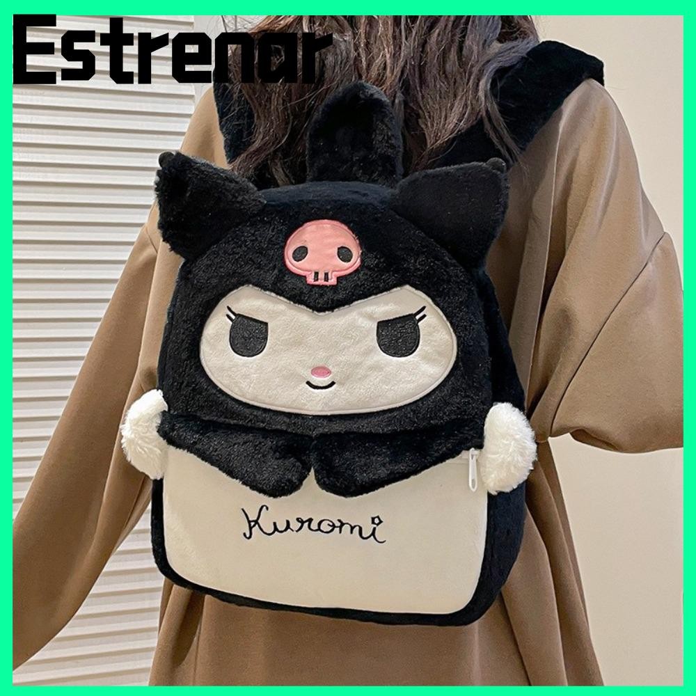 กระเป๋าตุ๊กตา ESTRENAR กระเป๋าเป้ความจุขนาดใหญ่ Sanrio การ์ตูน My Melody Kuromi กระเป๋าสะพายน้ําหนักเบานุ่ม Holiday Travel