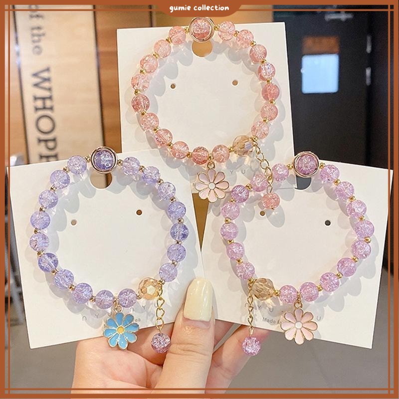 GC - ดอกไม้เกาหลี CRYSTAL BRACELET / BEAUTIFUL FASHION COUPLE ATESTHETIC BRACELET