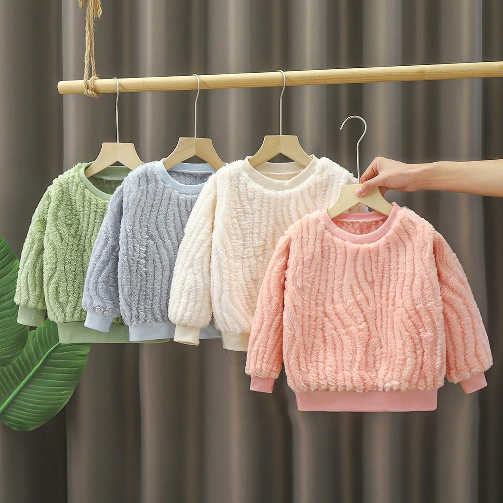 ชุดกันหนาวสำหรับเด็ก เสื้อสเวตเตอร์เด็ก แฟชั่นเกาหลี เข้าใหม่！ ให้ความอบอุ่น ขนนุ่ม ใส่สบาย มีไซส์และสีให้เลือก Y2