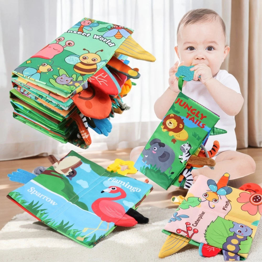 หนังสือผ้าสำหรับเด็ก หนังสือผ้า3D หนังสือเด็ก นิทานผ้า เสริมสร้างพัฒนาการ หนังสือผ้าหัดจับ