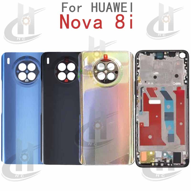 สําหรับ Huawei Nova 8i Youth แบตเตอรี่ฝาหลัง LCD กรอบด้านหน้าพร้อมปุ่ม