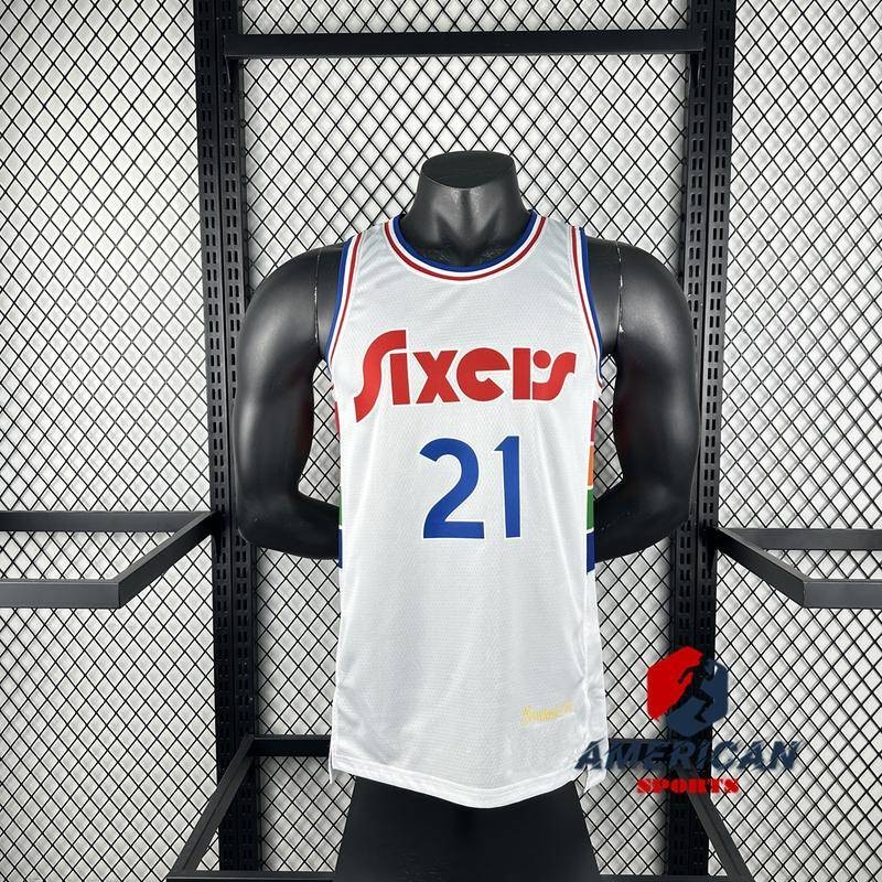 Hot Pressed Mens Jersey Philadelphia 76ers Joel Embiid 2024-25 White Basketball City Jersey