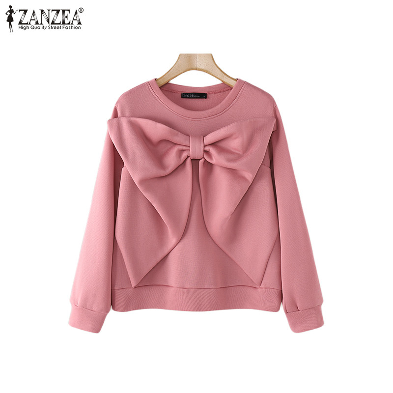 Zanzea เสื้อสเวตเตอร์คอกลมแขนยาวทรงหลวมสไตล์วินเทจสําหรับผู้หญิง