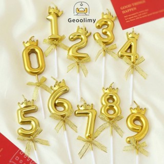 เทียนวันเกิด เทียนตัวเลขสีทอง เทียนมงกุฎทอง เทียนมงกุฎทอง ดเ…