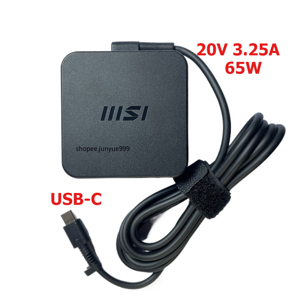 Original MSI 20V 3.25A 65W USB type-C AC Adapter Charger สําหรับ Summit E13/Modern 14 15/Prestige 13 15