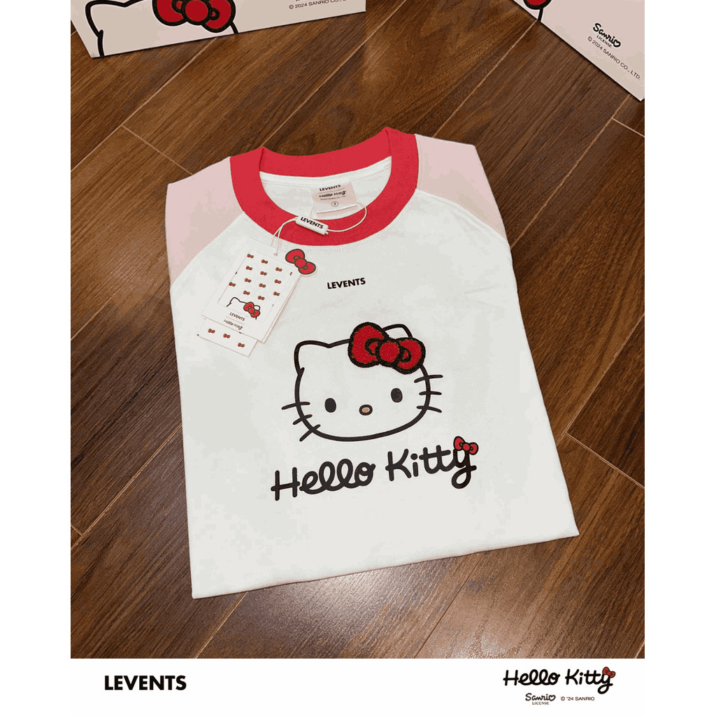 LEVENTS x Hello Kitty l Icon Raglan Regular Tee (สีขาว)