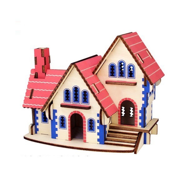 Pink Dream House Laser Model 3D Puzzle Toy