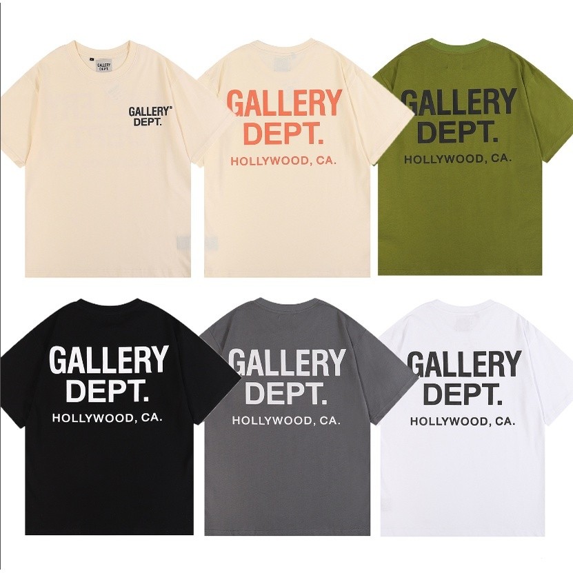 ღspotღเสื้อยืดขนาดบวก Gallery Dept ใหม่พิมพ์ตัวอักษรหลวมผ้าฝ้ายลําลองแขนสั้นคอกลมเสื้อยืด