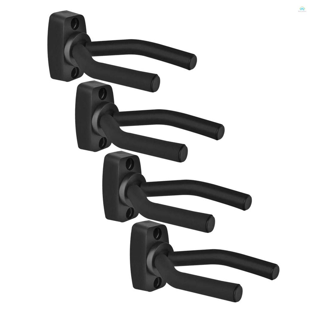 【จัดส่งด่วนในพื้นที่】  แขวน 4 ชิ้นกีตาร์แขวน Wall Mount กีตาร์ผู้ถือกีตาร์ Ukulele Bass สนับสนุนจอแสดงผล