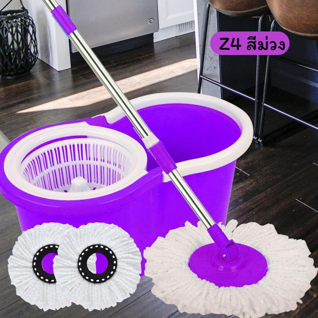 Spin Mop ชุดถังปั่น ชุดไม้ถูพื้นไม้ถูพื้น ถังปั่นไม้ม็อบ ชุดถังปั่นม๊อบ อุปกรณ์ไม้ถูพื้นถังปั่น รูปที่ 7