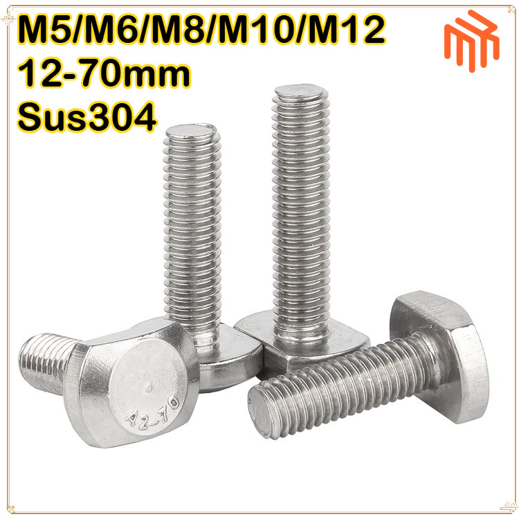 [MX1] T-bolt 304 สแตนเลส T-bolt เครื ่ องเจาะสล ็ อต bolt GB37t แม ่ พิมพ ์ กดแผ ่ นสกรู M5M6M8M10M12 สแตนเลสสลักเกลียว304ตัว T-Head มมสกรูแบบ T-Slot