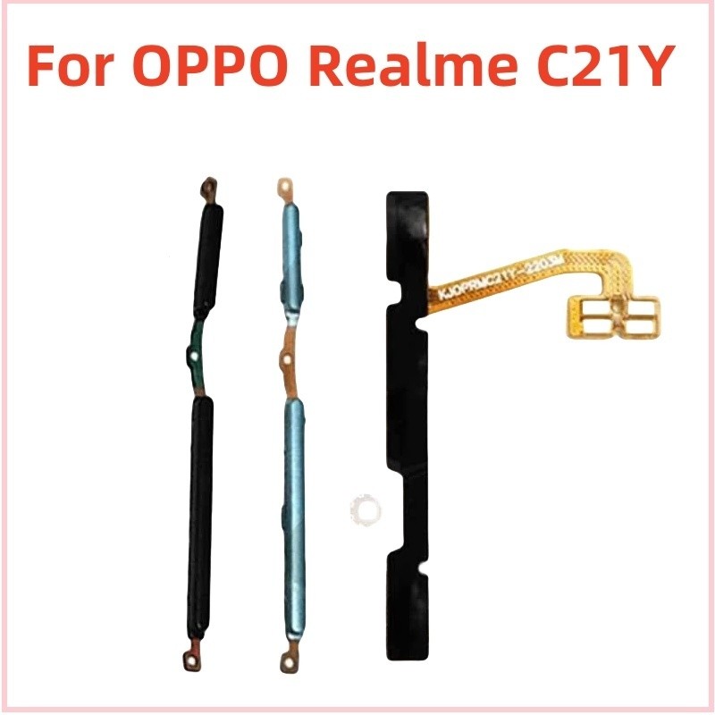 ใหม่สําหรับ OPPO Realme C21Y ปุ่มเปิด/ปิดปุ่มสวิทช์ด้านข้าง Key Volume Up Down Flex