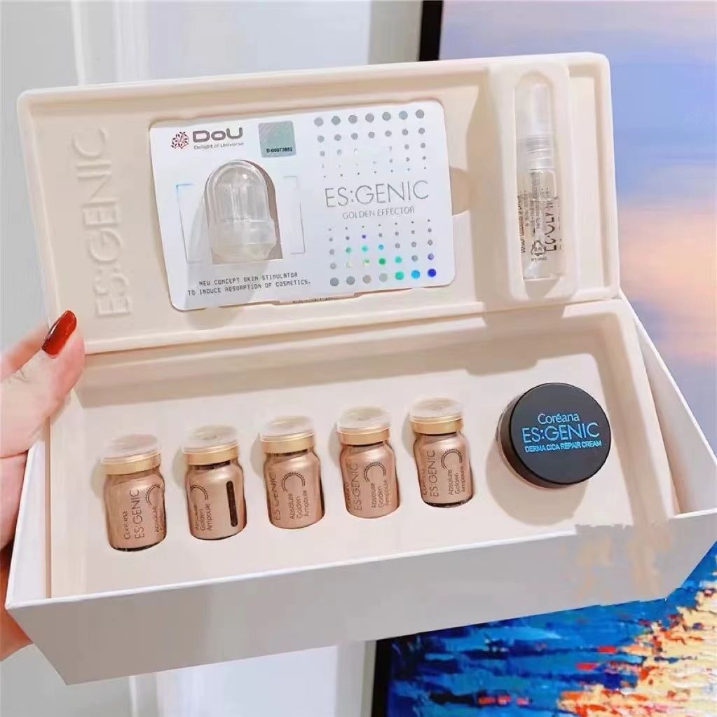 [ร้านค้าขายร้อน] Coreana Coreana Silk Gold Enjoy Essence Set Box Micro Needle Import Luminous Essenc