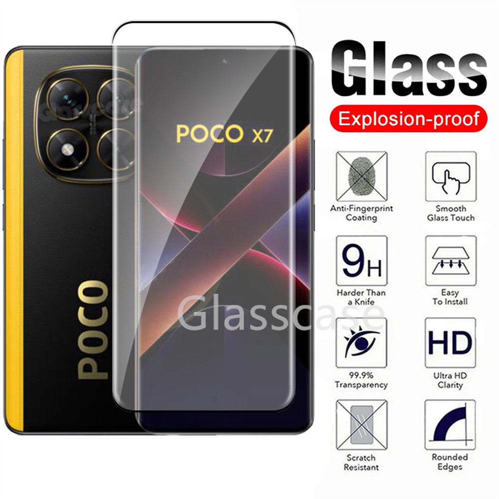 2 ชิ้น 9H ป้องกันสําหรับ Xiaomi Poco X7 X 7 pro X7pro PocoX7 PocoX7pro 2025 ป้องกันหน้าจอกระจกนิรภัยป้องกันฟิล์มแก้วฟิล์มด้านหน้า