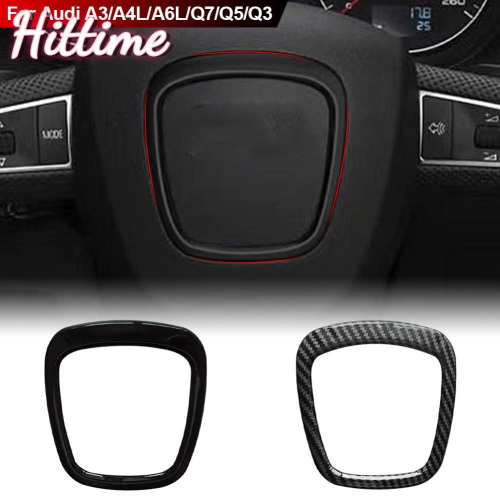 HITTIME พวงมาลัยรถแผงกลางโลโก้กรอบตกแต่งสําหรับ Auto Audi A3 A4L A5 A6L A8L Q3 Q5 Q7 J9W9