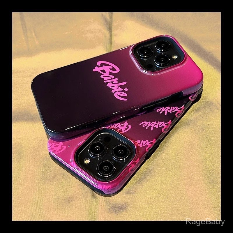 เคสโทรศัพท์ลายตัวอักษรสีชมพูดำหวาน เข้ากันได้กับ iPhone 11 Pro Max 11 12 13 14 15 16 Pro Max 14 Pro Max 13 Pro Max XS Max XR XS 8 Plus 14 Plus เคสซิลิโคนกันกระแทก