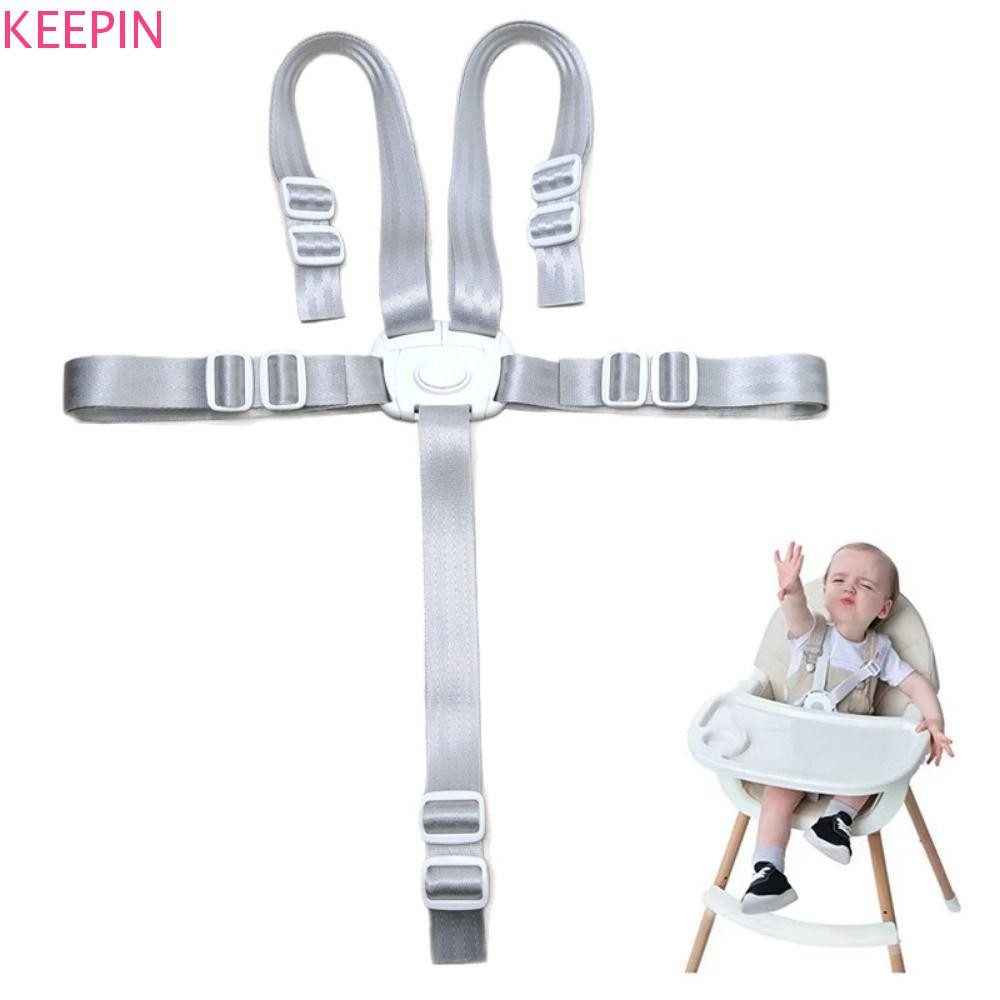 เก็บ สายรัดเก้าอี้สูง,เข็มขัดเก้าอี้ป้อนอาหารเด็กแบบปรับได้5จุด,สากลสบายติดตั้งง่ายหัวเข็มขัดแบบปลดเร็วสายรัดเก้าอี้เปลี่ยนอ