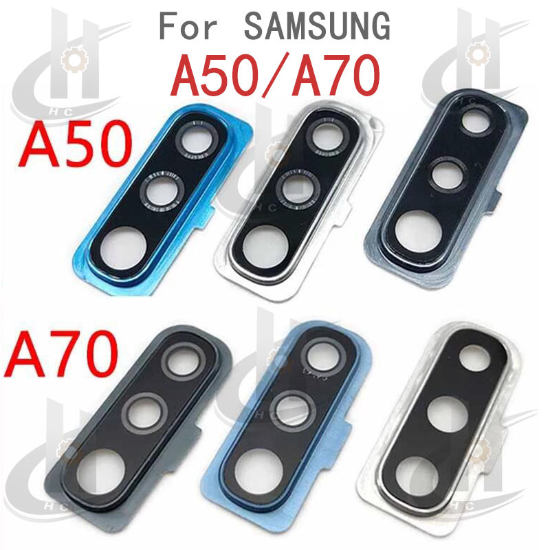 เลนส์กล้องด้านหลังพร้อมกรอบฝาครอบวงกลมสําหรับ Samsung A50 A505F A70 A705F