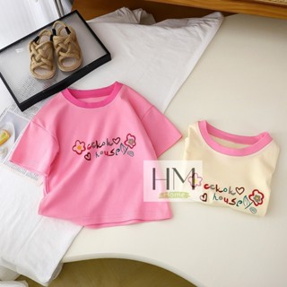 ใหม่ เสื้อยืดเด็ก เสื้อผ้าแฟชั่นเด็ก ลายดอกไม้น่ารักๆ Size90…