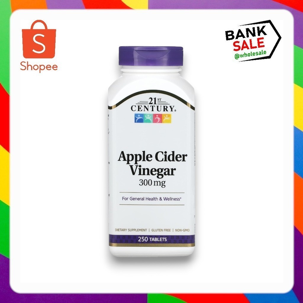 📢พร้อมส่ง 🔔  21st Century, Apple Cider Vinegar, 300 mg, 250 Tablets