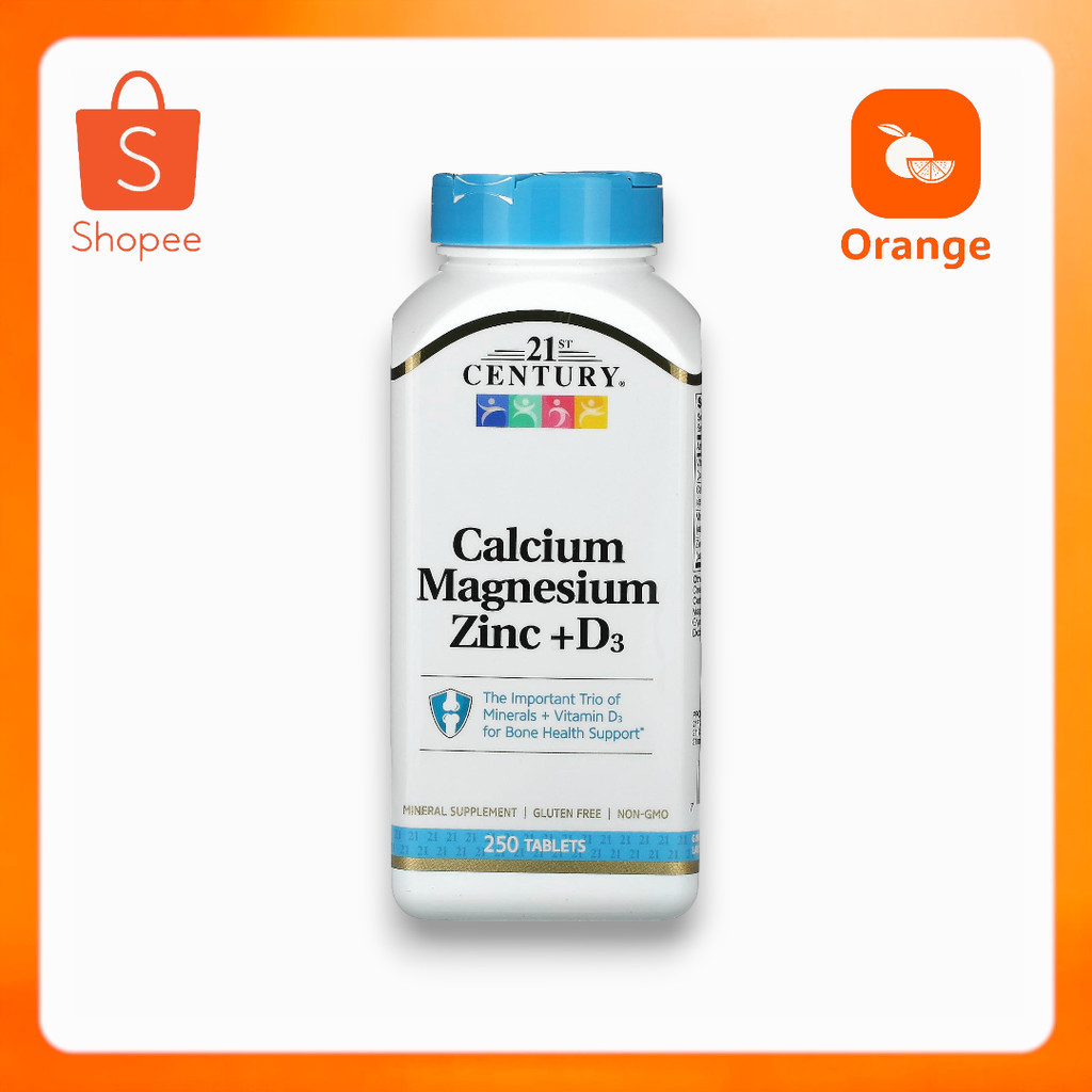 21st Century, Calcium Magnesium Zinc + D3, 250 Tablets