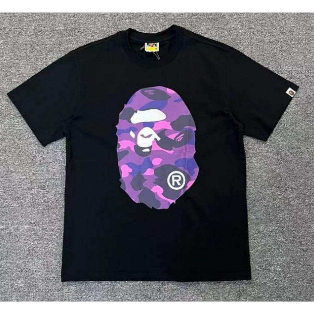 ใหม่ BAPEe Camouflage พิมพ์เสื้อยืดผู้ชายผู้หญิงเด็กผู้หญิงผ้าฝ้ายสบายๆแขนสั้นเสื้อยืด S-5XL 100-150 ซม.