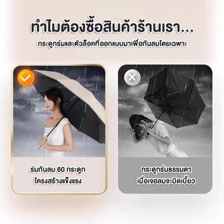 ร่มกันแดด ร่มพับกันแดดกันฝน ร่มกลับด้านมีสวิตซ์พับเก็บอัตโนมัติน้ำหนักเบา พกพาสะดวก