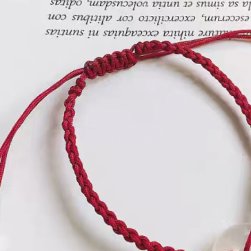 โชคลาภเต็มไปด้วยหยกอาเกตสีขาว ฟู ยี่ห้อปลอดภัยหัวเข็มขัดสร้อยข้อมือเชือกสีแดง หญิงปีนี้ทอมือเชือกแฟนคนรัก - รูปที่ 7