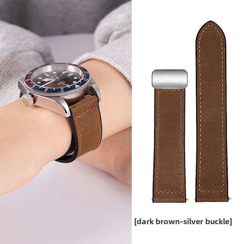 สายนาฬิกาปิดแม่เหล็ก – หนังแท้จาก Crazy Horse และสายซิลิโคนอ่อนนุ่มสำหรับนาฬิกา Rolex, Omega, Tissot, Longines