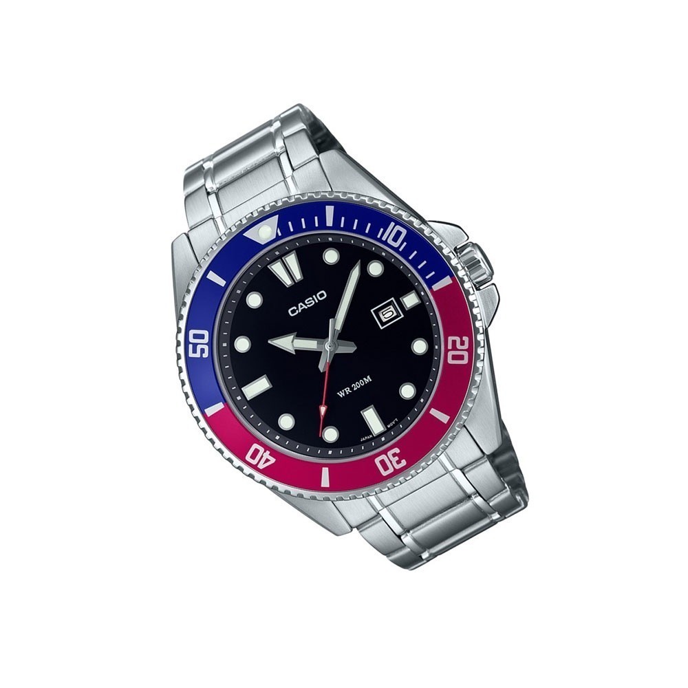 CASIO นาฬิกาข้อมือ CASIO รุ่น MDV-107D-1A3VDF วัสดุเรซิ่น สีเงิน