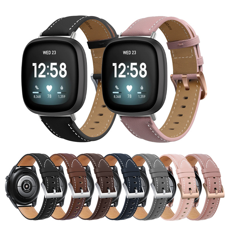สายหนังวินเทจสําหรับ Fitbit Versa 4 3 2 Lite Fibit Sence 2