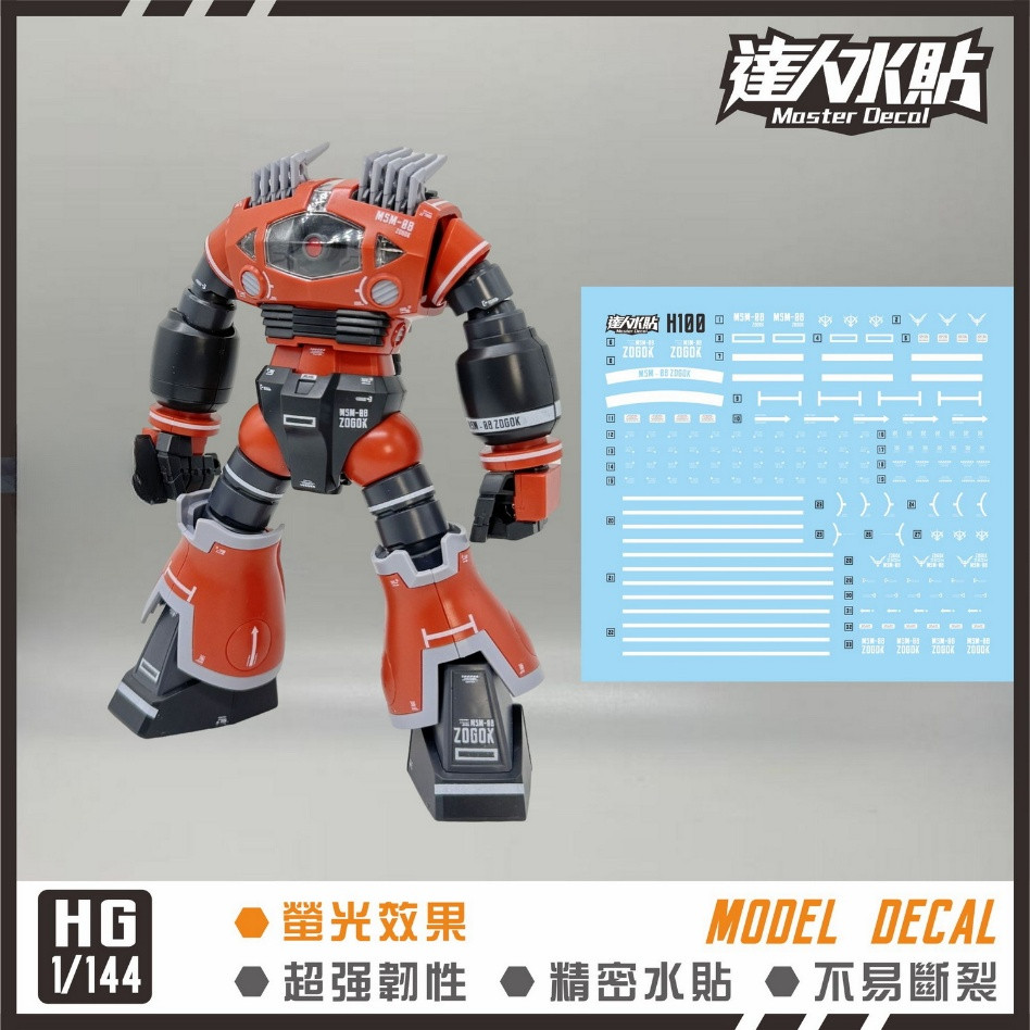 MASTER Water Slide Decal H100 สําหรับ HG HGUC 1/144 ZOGOK Unicorn ver