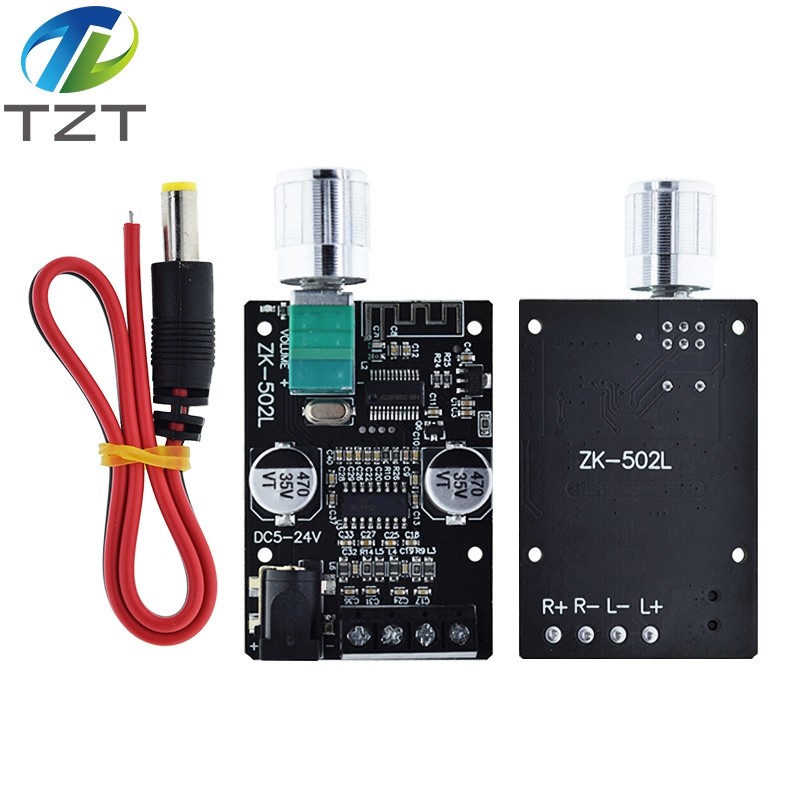 ZK-502L MINI Bluetooth 5.0 DC 5-24V ไร้สายดิจิตอลเครื่องขยายเสียงสเตอริโอ 50Wx2 บลูทูธ amplificador