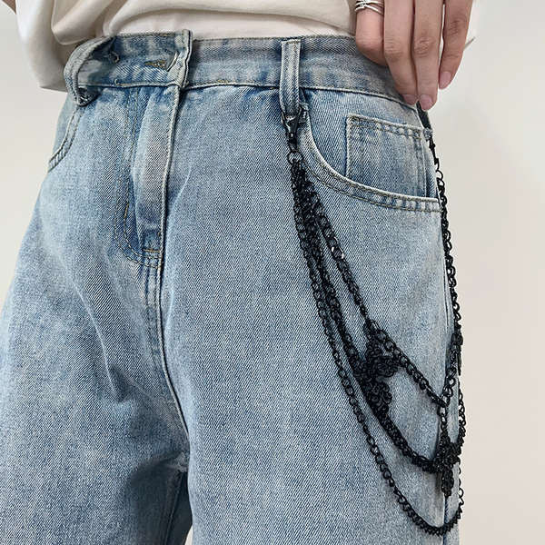 waist chain สร้อยคาดเอว 2025 สไตล์ใหม่ผู้ชาย สะโพก-กระโดด อินเทรนด์ข้ามกางเกงโซ่โซ่ผู้หญิงตกแต่งเข็ม