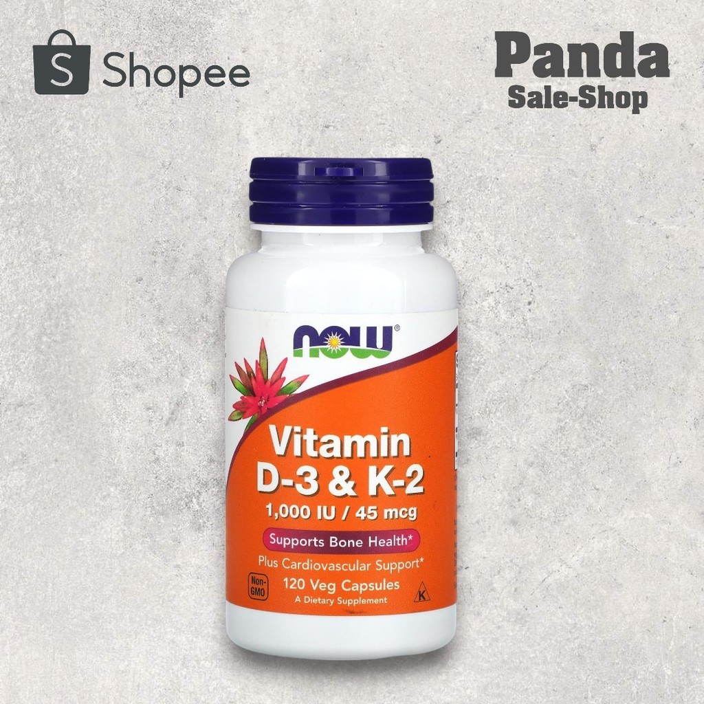 NOW Foods, Vitamin D-3 & K-2, 120 Veg Capsules